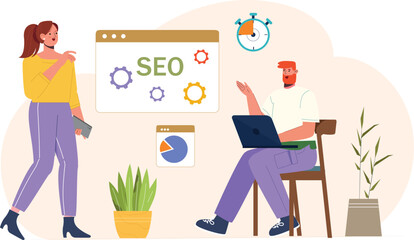 Digital Marketing SEO Analysis Illustration