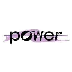 Black Random font Power Typography Art with Pink Brush Banner