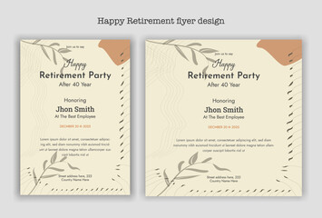 Retirement party invitation  flyer design template
