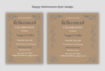 Retirement party invitation  flyer design template
