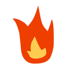 simple vector illustration of a flame with clean lines and a modern style