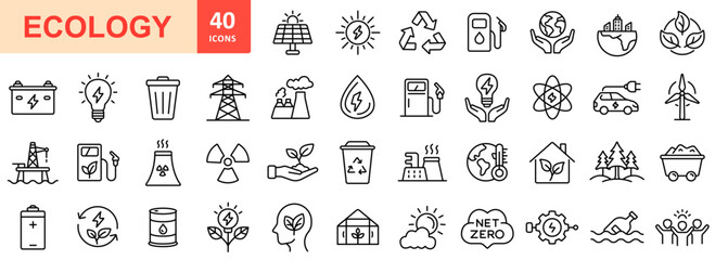 Ecology icon design set