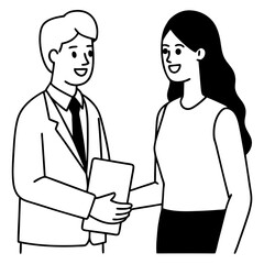 Fototapeta premium woman recruiter welcomes new applicant to interview