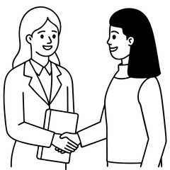 woman recruiter welcomes new applicant to interview