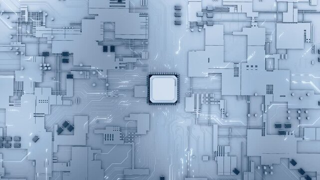 Motherboard CPU GPU Circuit Board Background circuit board. Digital technology. Central computer processor CPU chip. PCB artificial intelligence processor AI chip CPU circuit board technology cyber.