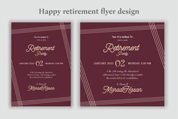 Retirement party invitation  flyer design template
