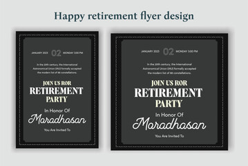 Retirement party invitation  flyer design template
