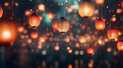 New Year hanging lanterns