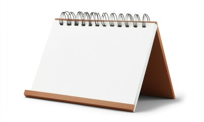 A spiral bound notebook with a white cover sits on a white background