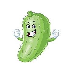 Happy Pickle Mascot Cartoon Character.