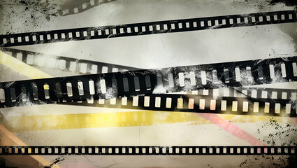 Vintage old film reel strip background