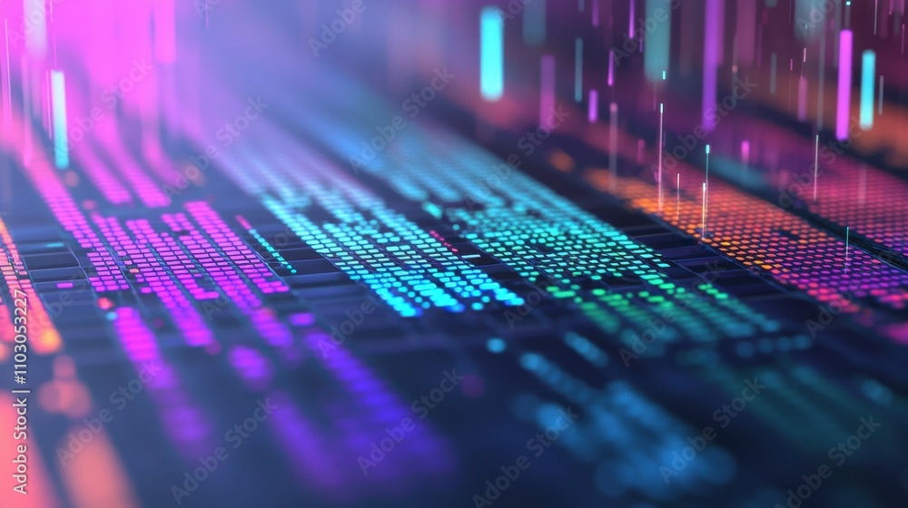 Poster abstract colorful data flow technology digital network energy innovation futuristic background