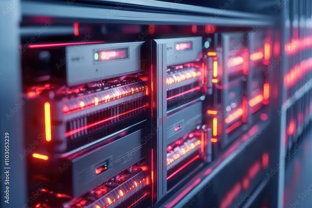 Aufkleber high tech server room data center network technology it infrastructure cybersecurity digital