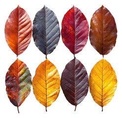 Obraz premium Autumn Leaves Collection Red Orange Brown Yellow Fall Foliage