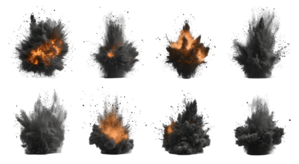Explosions Smoke Fire Dust Cloud VFX 3D Render High Resolution Blast Impact Debris Energy Power