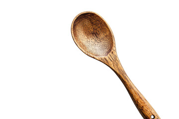 Wooden spoon used for cooking and serving food in a minimalist kitchen setting