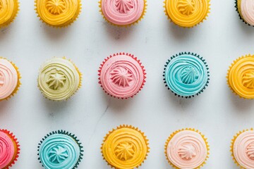 Colorful Cupcakes Sweet Treats Baking Party Food Dessert