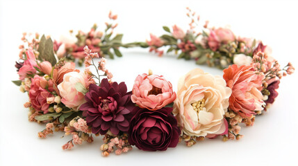 Floral Crown Isolated on White Background