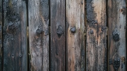 Fototapeta premium Aged rustic wooden planks with rich textures and deep hues, perfect for a panoramic background or long banner design. Ideal for organic or vintage themes.