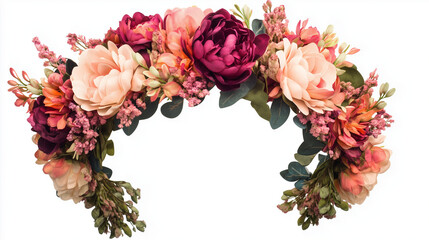 Floral Crown Isolated on White Background
