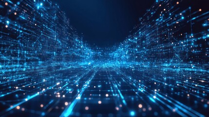 Obraz premium Abstract Digital Network Data Flow Visualization