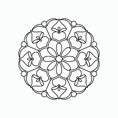 Hand-drawn flower design mandala drawing vector