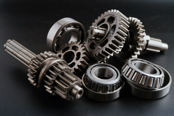 Metal gear wheel engine car and bike, mechanic industry.