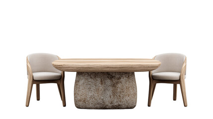 Outdoor Table and Chairs on Transparent Background