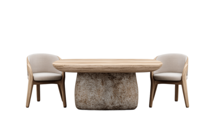 Outdoor Table and Chairs on Transparent Background