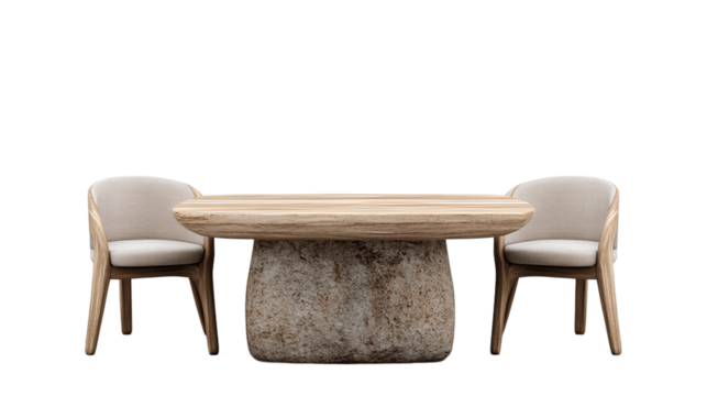 Outdoor Table and Chairs on Transparent Background