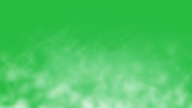 White smoke isolated on on chroma key green screen alpha channel background