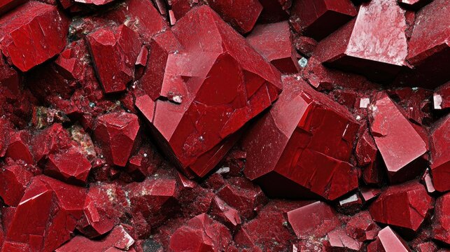 Red crystalline structure of thymol blue observed under a microscope, showcasing diverse shapes and facets with a rich, reddish-brown hue.