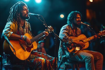 Obraz premium Musicians performing on an intimate stage