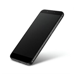 black smartphone isolated on white background