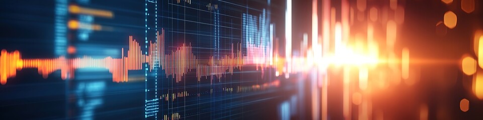 Fototapeta premium Digital financial graph on technology abstract background