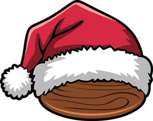 Christmas cap design element, vector illustration on white background