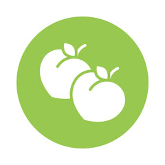 Peach vector gylph Circle Icon. Eps 10 file