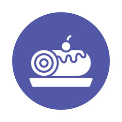 Swiss Roll vector gylph Circle Icon. Eps 10 file