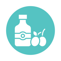 Olive Oil vector gylph Circle Icon. Eps 10 file
