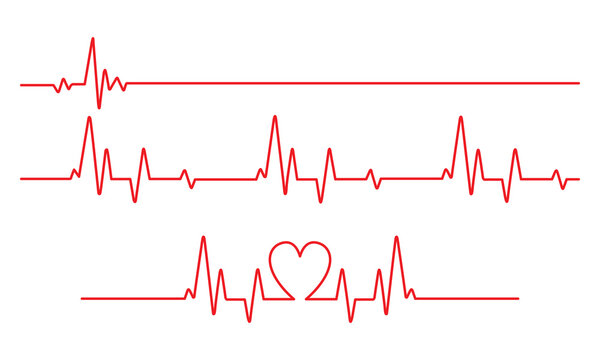 Heart rate monitor line vector isolated on white background. Heart rate pulse rhythm line illustration with editable stroke. Stock-Vector.