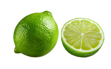 Green lime isolated on transparent background