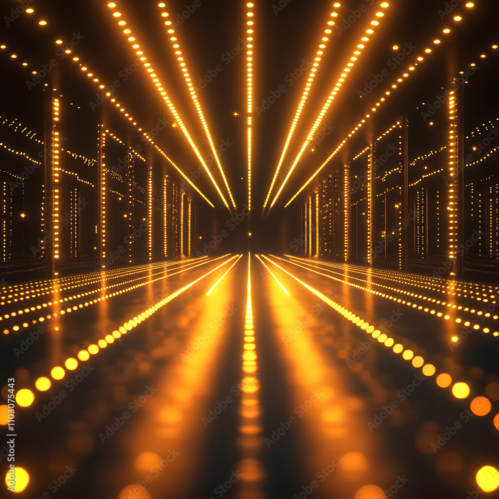 Poster futuristic dynamic background with glowing lights creating vibrant atmosphere. illuminated lines and