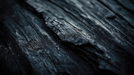 Obraz premium Textured close-up of aged dark timber showcasing a grunge style with intricate patterns of weathered wood and rough natural materials.