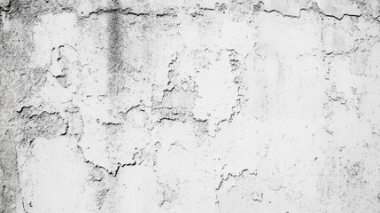 Obraz premium Textured vintage background showcasing a weathered white and gray cement wall with cracks and peeling layers for an aged appearance.