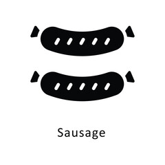 Sausage vector gylph Icon. Eps 10 file