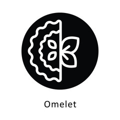 Omelet vector gylph Icon. Eps 10 file