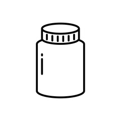 Jar line icon. Flat design vector.