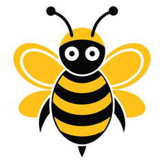 Cute yellow bee vector 