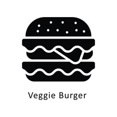 Veggie Burger vector gylph Icon. Eps 10 file