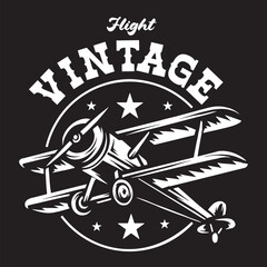Vintage airplane logo illustration type flyer 1